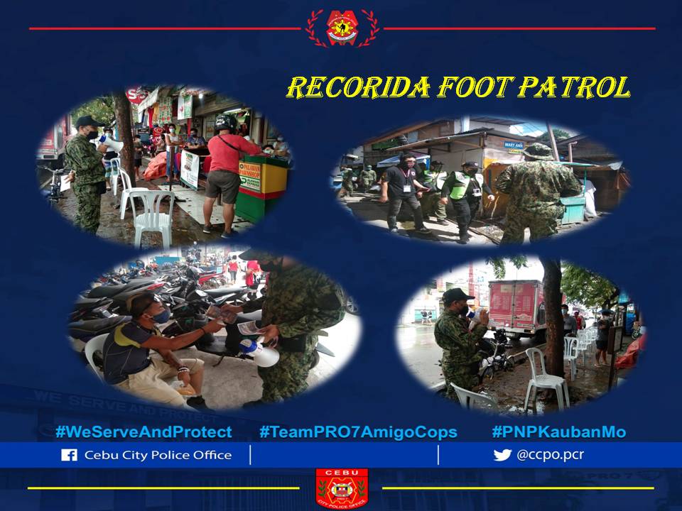 ccpo_ps7's tweet photo. RECORIDA FOOT PATROL
#WeFightUsOne
#PNPChiefPikoyCascolan
#TEAMCCPO
#teamps7 https://t.co/Xfu7eFz0LU