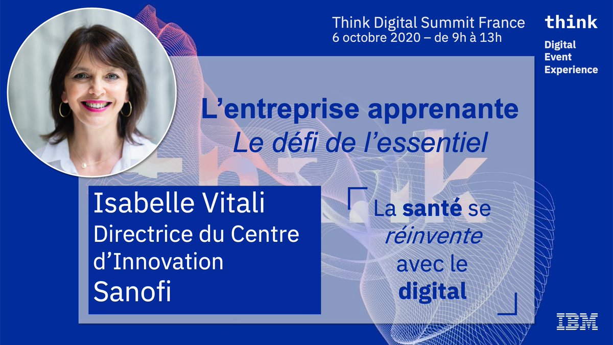 Comment l'#EntrepriseApprenante réagit-elle face à la #crise ?
Ravi de vous retrouver au #ThinkParisFr d'<a href="/IBM_France/">IBM France</a> le 6 octobre à partir de 9h avec Isabelle Vitali de <a href="/SanofiFR/">Sanofi en France</a> pour parler #santé #digital #ai #data #agile #leadership
Pour vous inscrire : ibm.biz/ThinkFrance