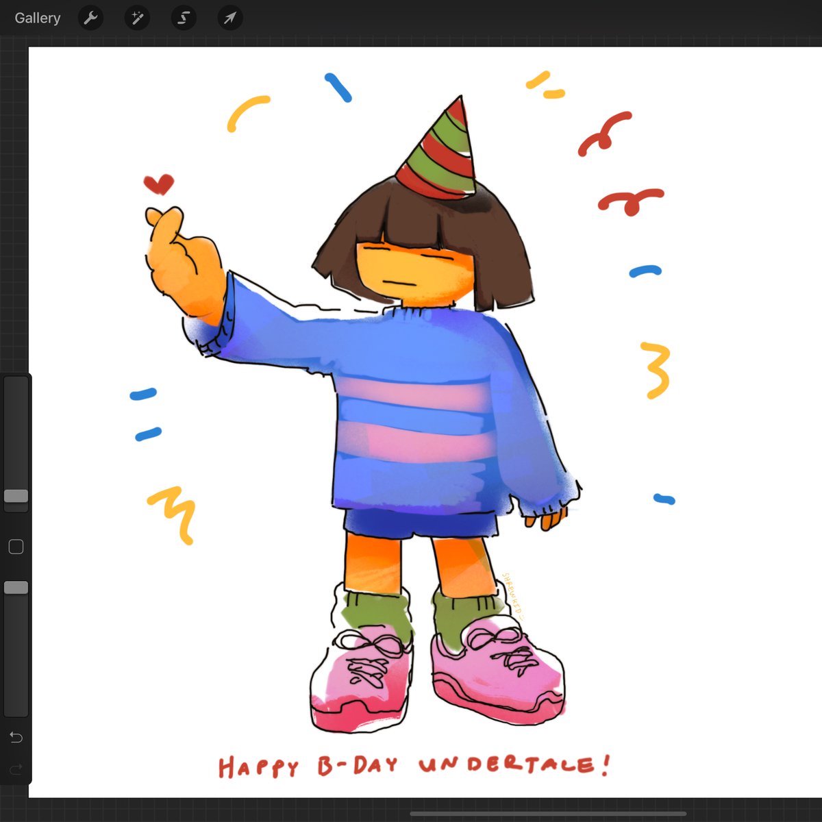 happy birthday undertale here is frisk with some fresh kicks 