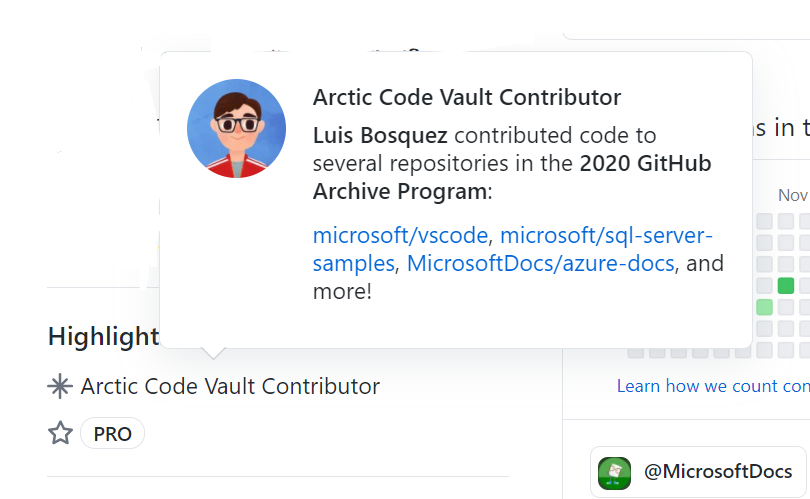 _lbosq's tweet photo. Just found out some of my code went to #Github's #ArcticCodeVault!
People millions of years from now will rest assured they can use my SQL server samples for reference. Because of course SQL will still be a thing.
https://t.co/yJqptJecVY https://t.co/LE65qinaay