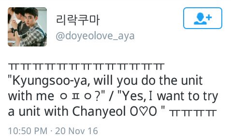 REMEMBER? "YES I WANT TO TRY A UNIT WITH CHANYEOL" - KYUNGSOO