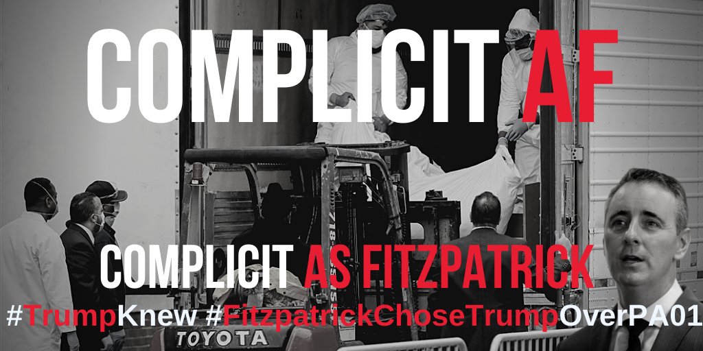 FridaysWithFitz's tweet photo. @immelza @RepBrianFitz Because #FitzpatrickChoseTrumpOverPA01.  @BrianFitzUSA is #ComplicitAF.  #ComplicitAsFitzpatrick.

#COVID19 #GOPDeathCult #TrumpKnew #FitzpatrickKnew https://t.co/5eKq1bQriO