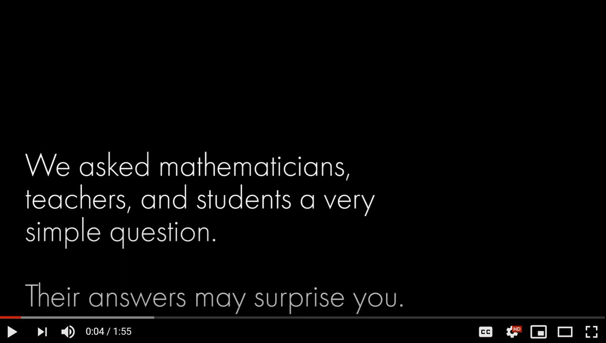 Just love this MATH IS video. youtu.be/imuF-S83WiE. Global Math Week, Oct 10-17, is coming right up. These are strange &amp; tricky times, and teachers &amp; students are struggling just to find a semblance of normal, as is <a href="/GlobalMathProj/">The Global Math Project</a>. Perhaps math can offer some stability &amp; joy.
