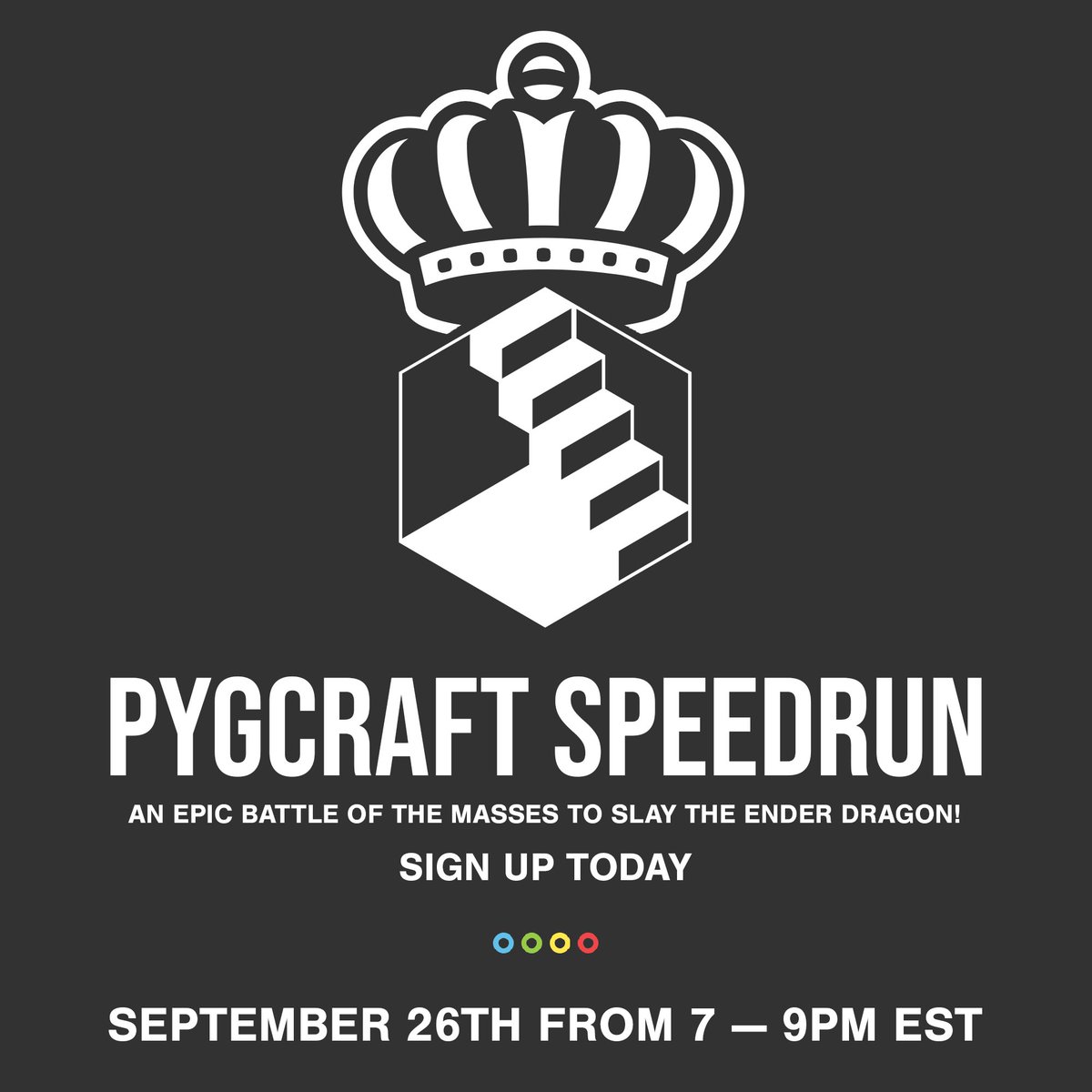 OpenPitPresents's tweet image. Open Pit and Pygmalion present: 

PYGCRAFT SPEEDRUN

Grab two of your friends to compete in teams of 3 against 60 other players in a race to kill the ender dragon

Saturday, September 26th from 7pm to 9pm eastern at twitch.tv/openpit

sign up at: forms.gle/uYMY7RB5Jh81YT…