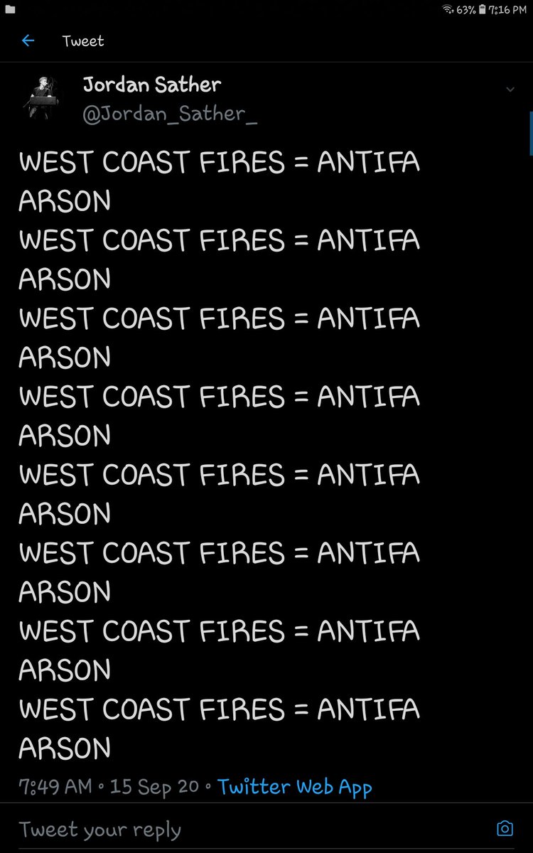 KarenChristensn's tweet image. #JordanSather spread's disinformation about the West Coast wildfires.
#Antifa #QanonConspiracy
#Qanonsense #DangerousConspiracies 
#disinformation #wildfires #oregonwildfires #WashingtonWildfires #CaliforniaWildfires