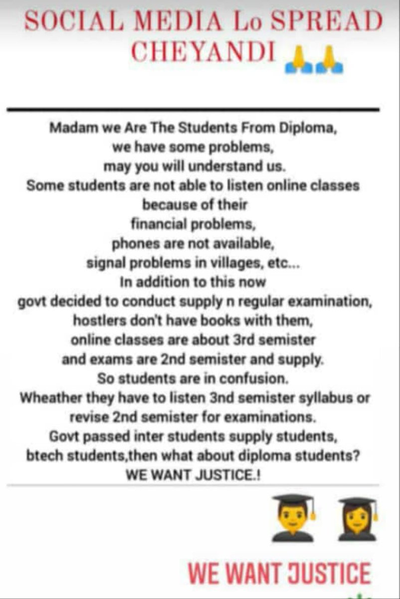 kanta_ntr's tweet photo. We want justice for Diploma students https://t.co/ZEonbvjYDZ