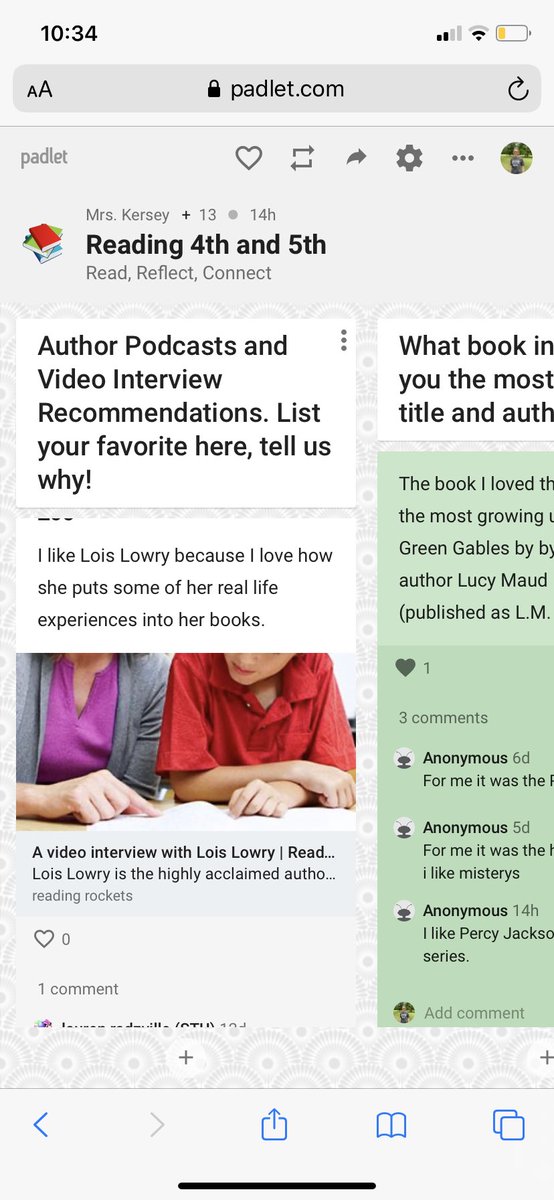 erika_kersey's tweet photo. Collaboration between grade levels... reflecting on personal choice novels, exploring author podcasts/interviews, thinking about authors purpose and themes in literature. 💥 These kids are on 🔥! #Bringit2020 #FCPS1Success @FCPS1News @chreagles @gtchatmod https://t.co/oHIDRmgKUk