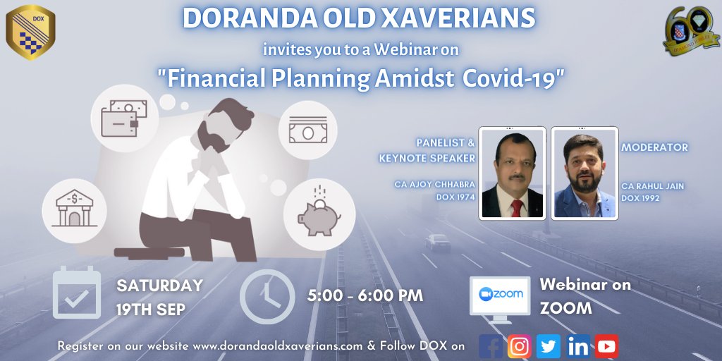 DOXRanchi's tweet photo. Webinar on "Managing Finances Amidst Covid-19"
Sep 19, 2020 I 05:00 PM IST
Limited seats, Kindly Register at the Earliest: https://t.co/LCzbtFPne4 

#WeAreinItTogether
@niteshpriya @utsavparashar @Rahul_Jain1976 @NishitChopra1 @budhiaa @vpatodia @deepakgarodia @iAtulAgrawal https://t.co/jFM5ZgNLKj