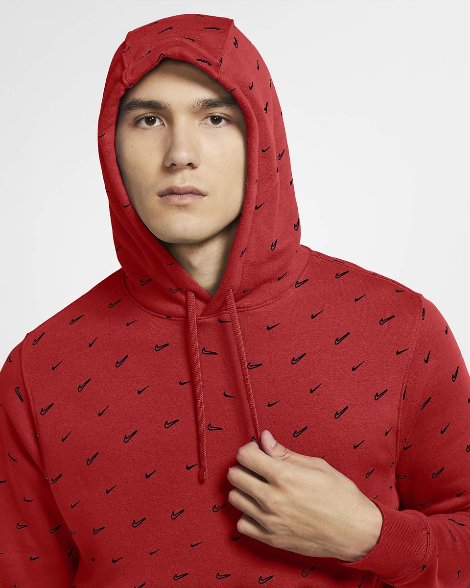 nike club aop logo hoodie
