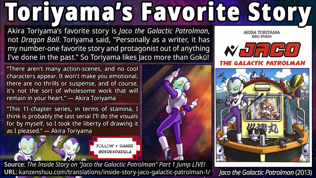 Derek Padula On Twitter Akira Toriyama S Favorite Story Is Jaco The Galactic Patrolman Not Dragon Ball Toriyama Said Personally As A Writer It Has My Number One Favorite Story And Protagonist Out Of