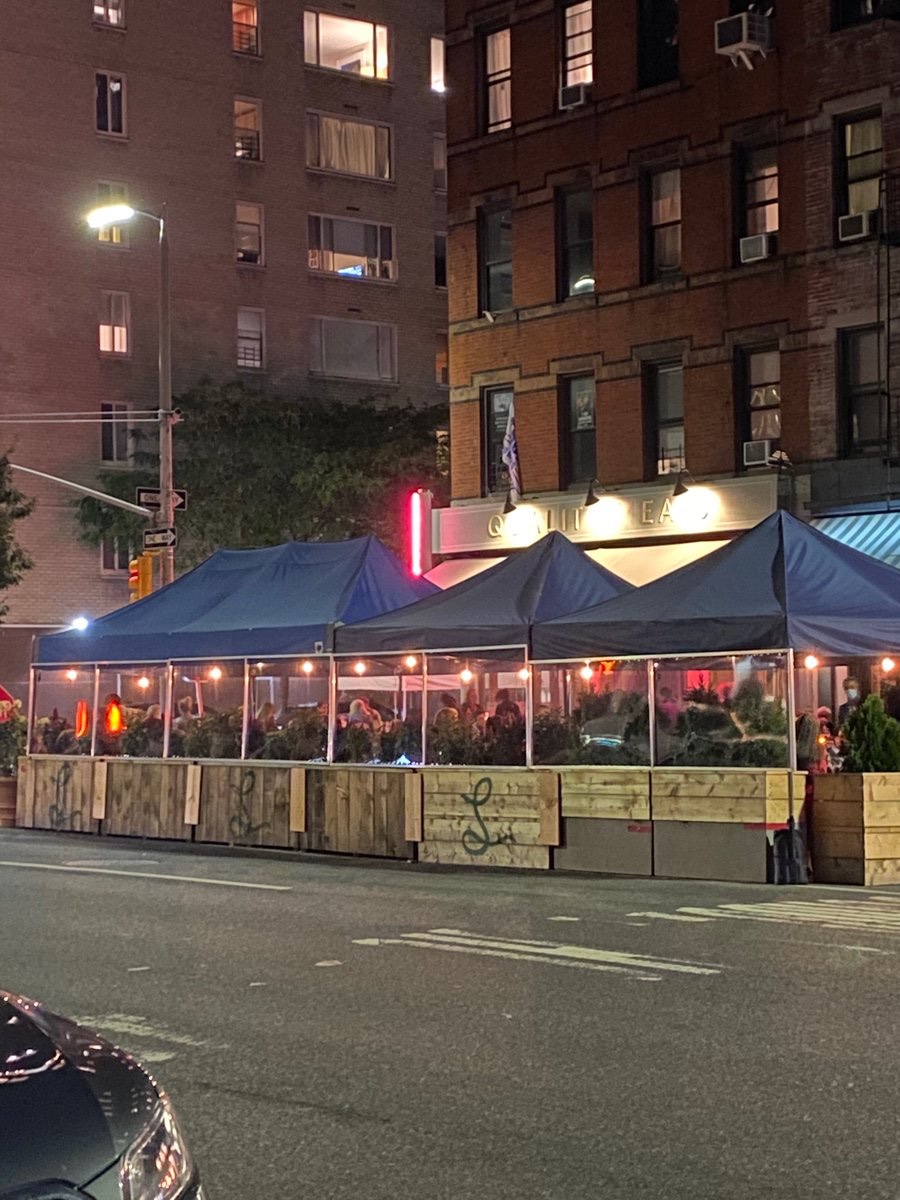 With nighttime temps in the 50s, the challenges of outdoor dining are coming into relief. Places are erecting plexiglass panels that, if you squint a little, kind of look like walls. Raising philosophical questions about what is and is not ‘indoor’ and ‘outdoor’...