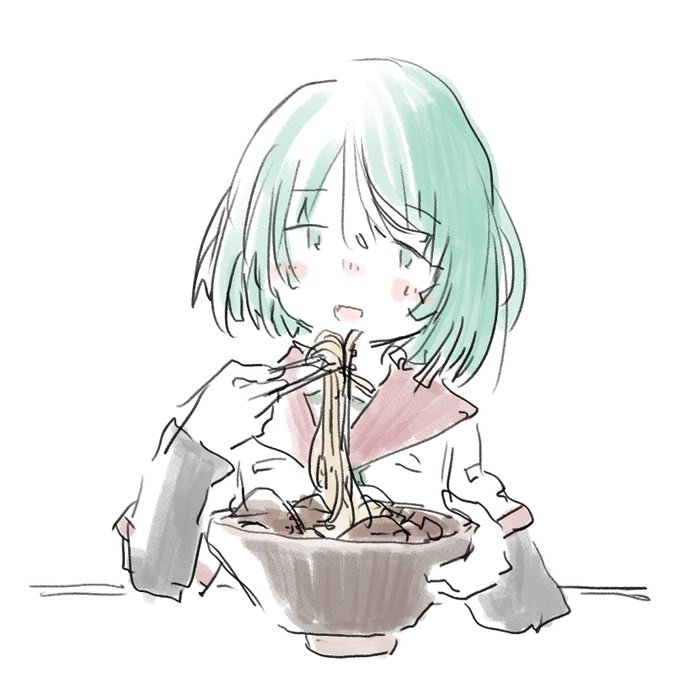 「カメラ目線 麺」のTwitter画像/イラスト(古い順)