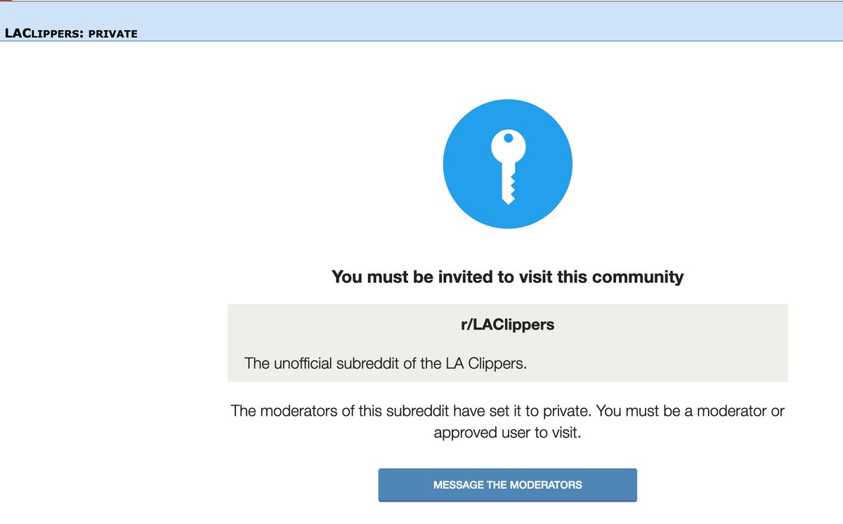 MasterAtWorkinc's tweet photo. Clippers reddit already went private 😂😂😂 https://t.co/QmBKmJrEr1