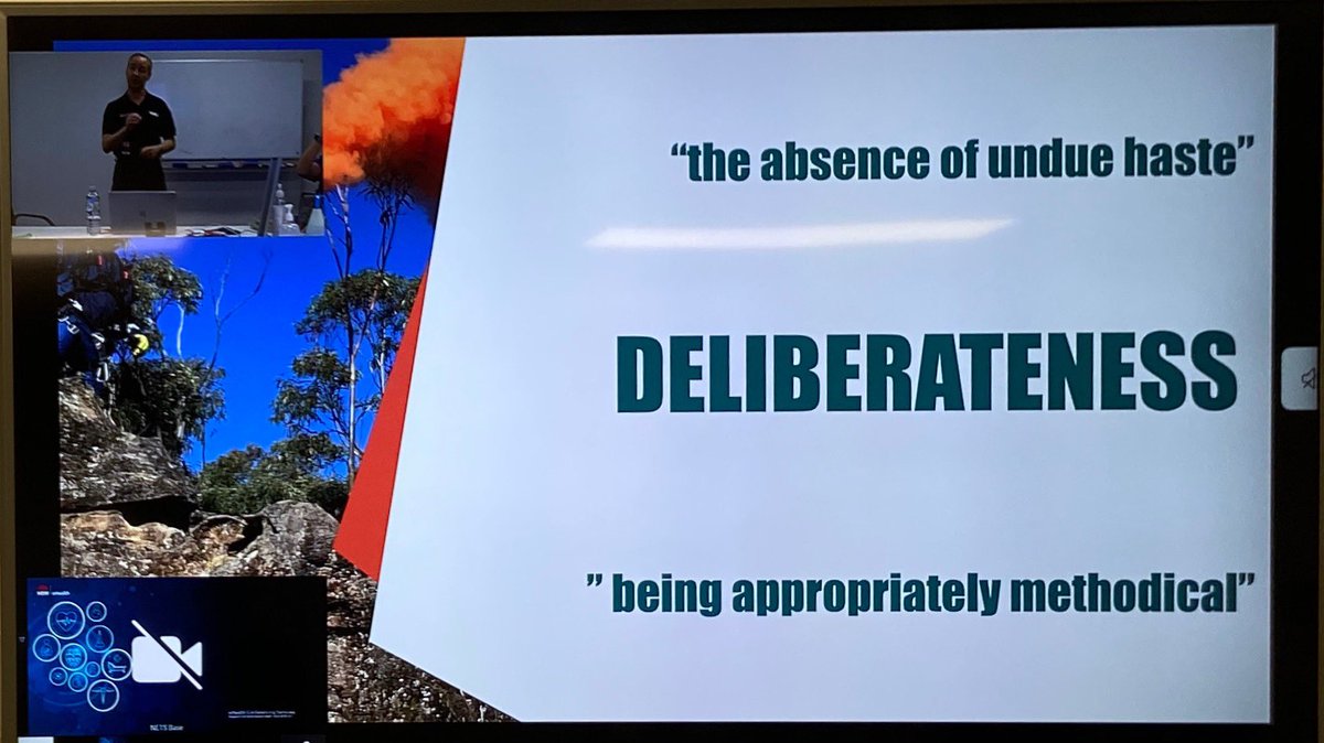 So far, we’ve had retrieval docs, <a href="/NETSNSW/">NETS - NSW</a> docs, paramedics, a radiologist and a social worker on our programme today: now after lunch, one of our pilot colleagues from <a href="/tollambulance/">Toll Ambulance Rescue</a> Lachlan Slatyer talks about Deliberateness and Human Factors 2.0 #HumanFactors #TeamTraining