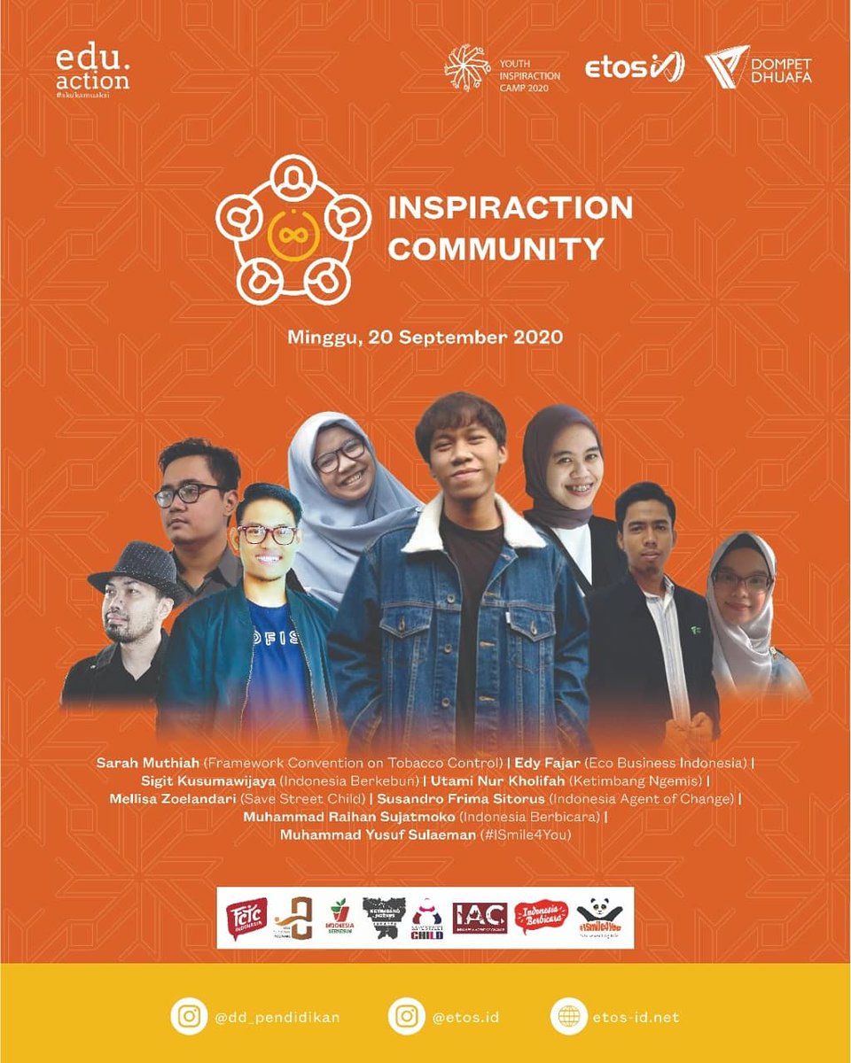 IDberkebun's tweet photo. Indonesia Berkebun diwakili Co-Inisiator @idberkebun, yaitu kak @SIG_architect bersama dengan 7 komunitas lain akan berbagi di acara Etos ID @dompetdhuafaorg :
| YOUTH INSPIRACTION CAMP 2020 |
#SDM
#ddpendidikan
#pendidikan
#beasiswa
#YIC
#YIC2020
#dompetdhuafa
#eventnasional https://t.co/Pim8CNIHBe