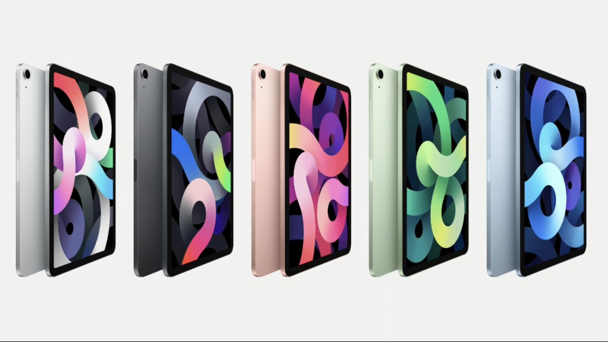 yellowwolley24's tweet photo. iPad Air Gen 4

- ดีไซน์ใหม่ ไร้ปุ่มโฮม
- จอขยาย 10.9” เกือบเท่า Pro 
- ปุ่ม Power มีสแกนนิ้ว
- ชิพใหม่แรวขึ้น
- มา 5 สี (น้องเขียว/สกายบลู)
- UBB-C มาว่ะ

ราคาเริ่มต้น 19,900 บาท
ไทยวางขายเดือนหน้า 

#AppleEvent #AppleTH https://t.co/tsb9aA36V6