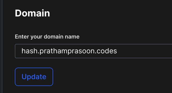 Optional: Adding your domain to your blog.Enter your domain and then make a CNAME entry on your domain provider's DNS settings.It may take sometime to update the domain.