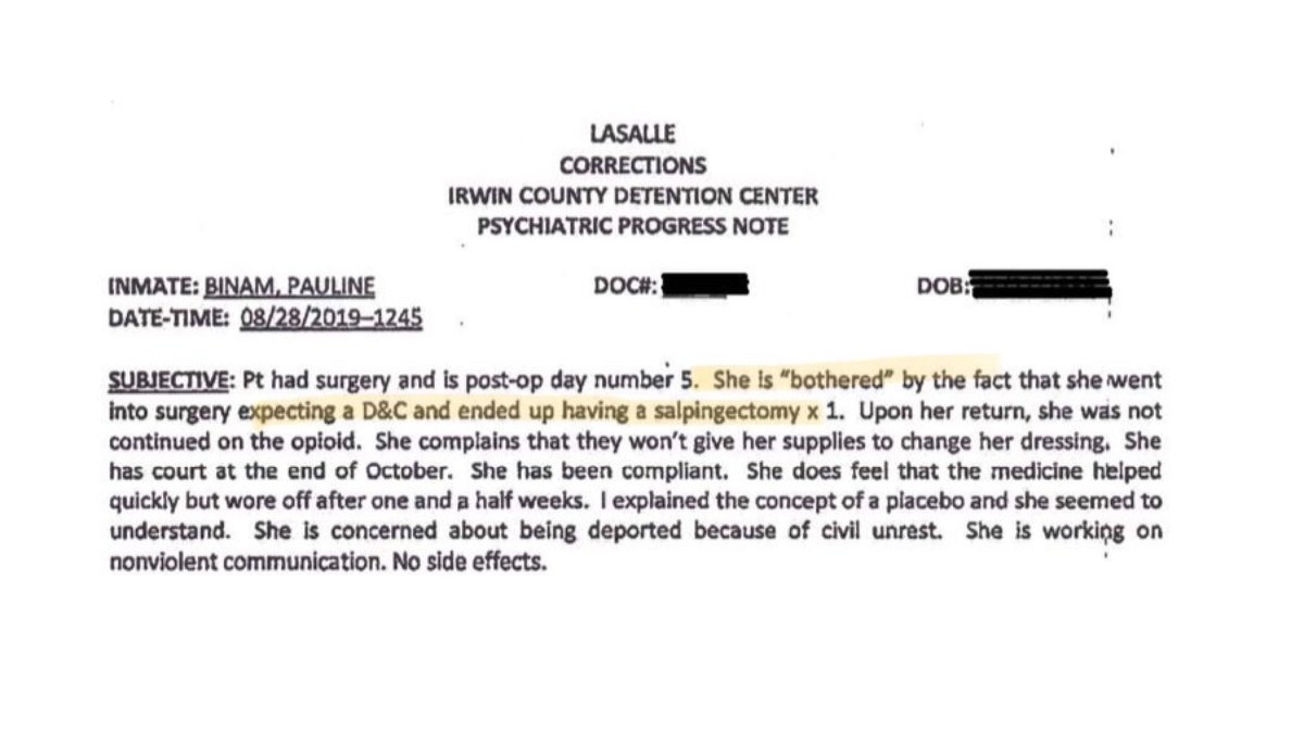 #FreePauline is a Black mother who’s lived here since age 2.

Last fall, she went to ICDC’s gynecologist thinking she would have a routine surgical procedure.

She woke up involuntarily sterilized. 

Instead of investigating, <a href="/ICEgov/">U.S. Immigration and Customs Enforcement</a> plans to deport her tomorrow. Act now!