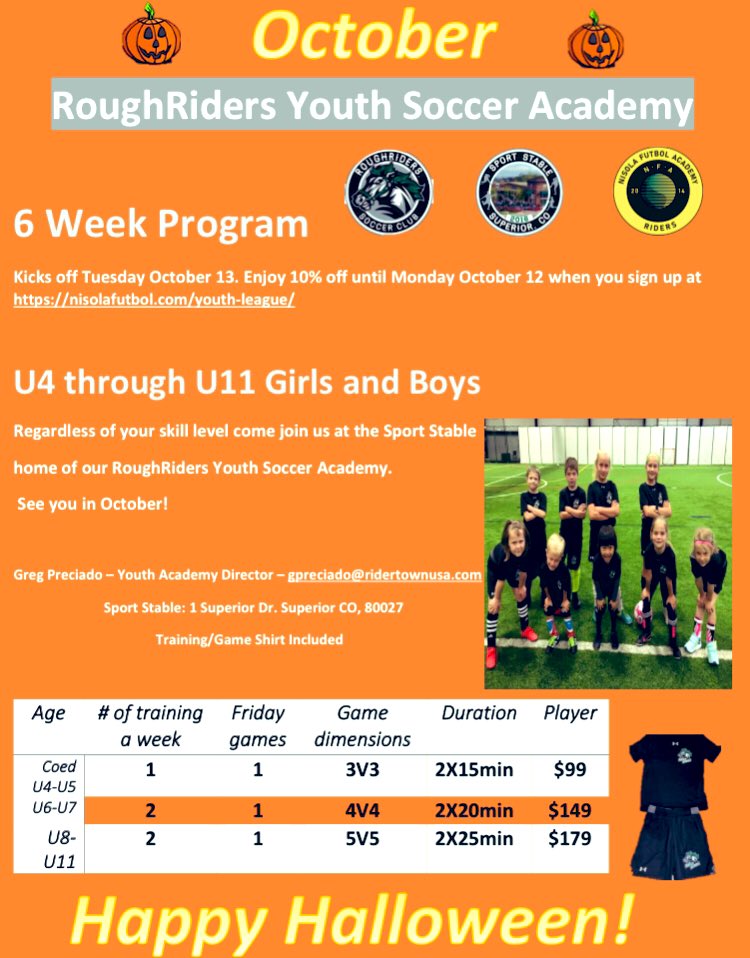 NFARiders's tweet image. RoughRiders Youth Soccer Academy Maybe you’re curious.... maybe you’re interested... or maybe this is your passion, whatever the case maybe if you are between the ages of 4-11 come have some fun