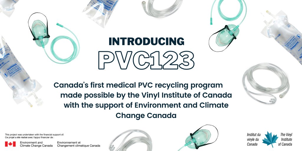 vinylinstitute's tweet photo. Introducing #PVC123 - A Medical PVC Recycling Pilot Project to be implemented in hospitals by the @vinylinstitute, with support from @environmentca to reduce the amount of PVC waste in landfills. Hospitals can apply here: https://t.co/LjfRsUEINI https://t.co/TLAn2QonGR