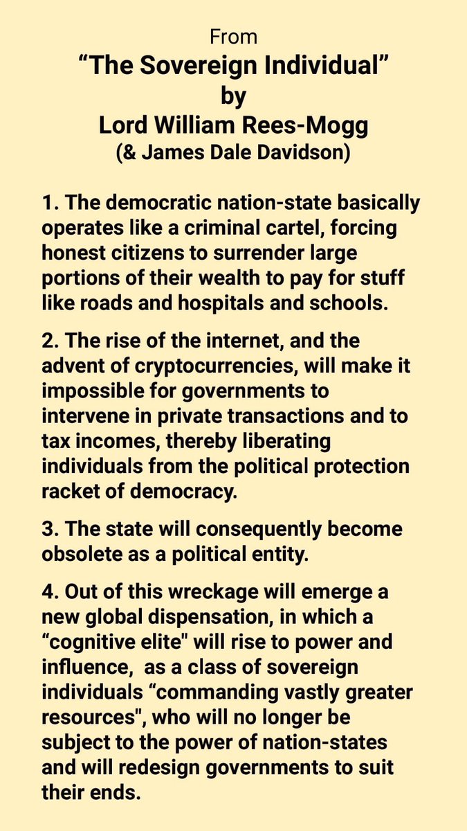 A pretty good precis (beat me to it!). About as anti-democratic as can be & aligns perfectly with the  #Tory "there *should* be winners & losers in human life" & "no such thing as society" mind-set. #Scummery  #TaxDodging in action.
