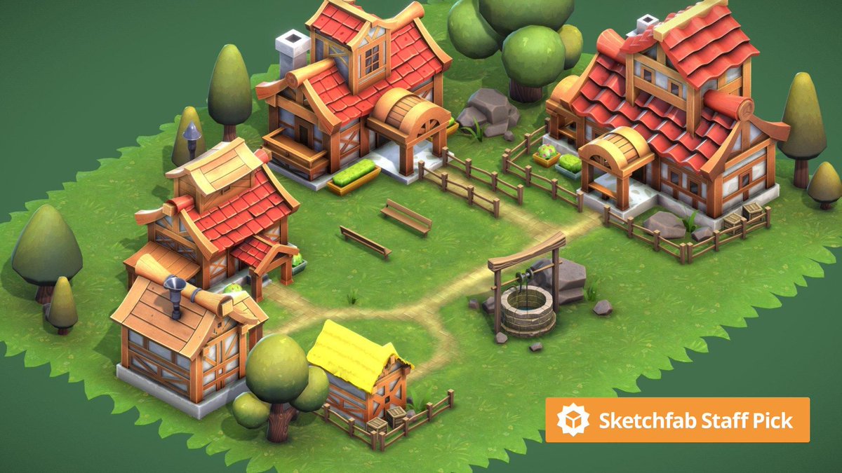 Sketchfab's tweet photo. New staff pick: Village House Upgrades by @iCartic. Check it out in #3D, #AR or #VR: https://t.co/N6hFLzhCNu
#level #farm #low_poly_model #house_model #pbr_game_ready #building_design #tiled_roof https://t.co/iAjBQHyFu7