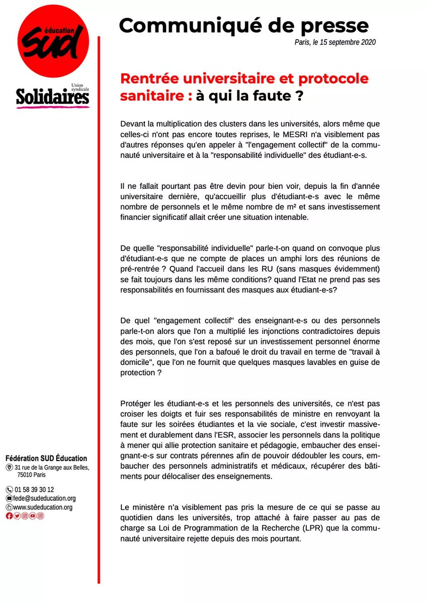 SUD éducation Paris (@sudeducparis) on Twitter photo 