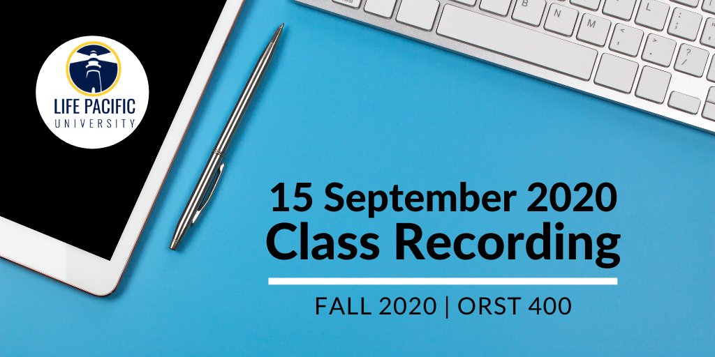 ProfessorNeu's tweet image. Hey, #ORST400 students! Today's class recording has been posted to @moodle!