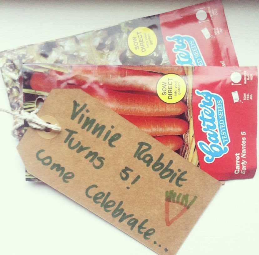 When he turned five my kid decided he wanted a... carrot themed party. This one is a little sparse on the details because well, carrots aren't a theme