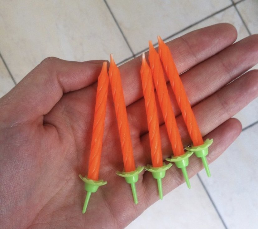 When he turned five my kid decided he wanted a... carrot themed party. This one is a little sparse on the details because well, carrots aren't a theme