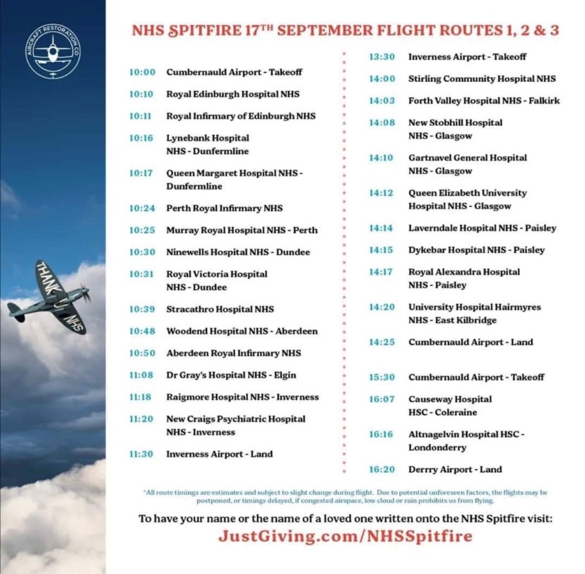 INVAirport's tweet image. #NHSSpitfire will be at the airport for two hours tomorrow as well as flying over #RaigmoreHospital and #NewCraigsHospital 🛩🤩😍
#NHSSPITFIRE #ThankYouNHS