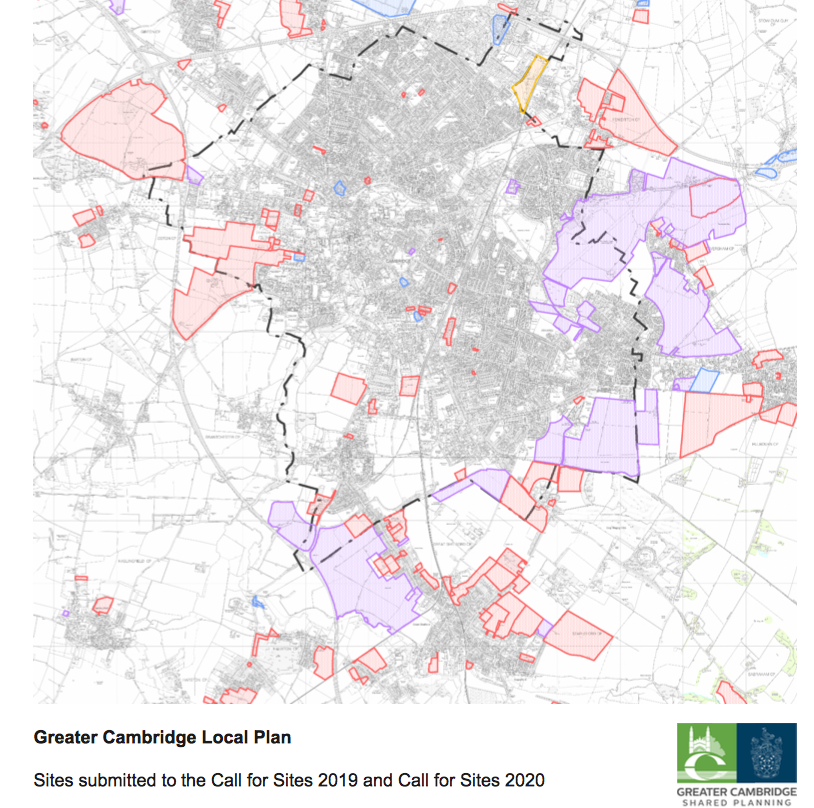 Here's more detailed map of sites published for Cambridge - including villages like Great Shelford and Harston  https://www.greatercambridgeplanning.org/emerging-plans-and-guidance/greater-cambridge-local-plan/first-conversation-consultation-and-call-for-sites/