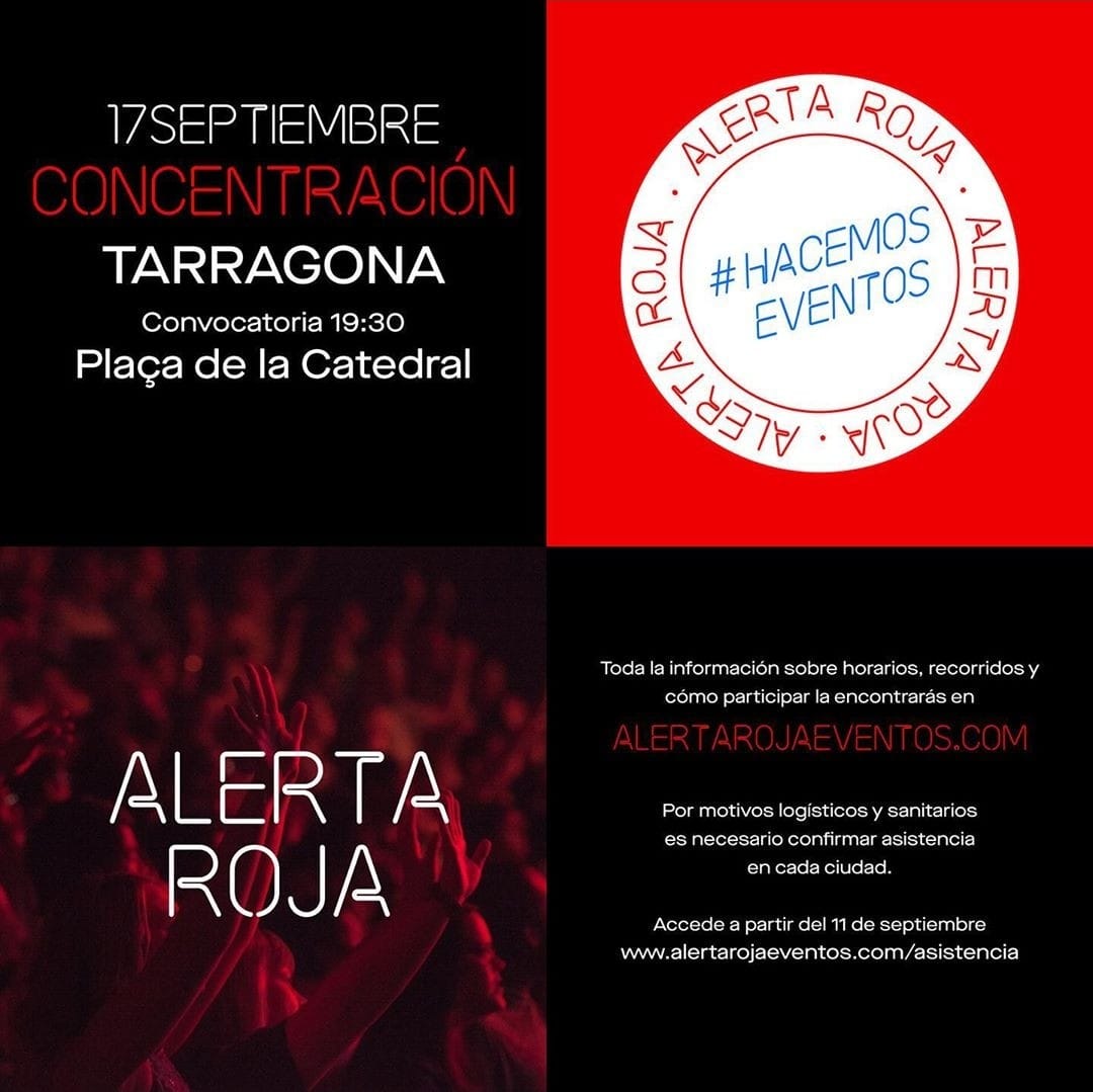 El sector dels Esdeveniments i Espectacles està en #AlertaRoja 🚨🚨🚨 Demà #17S ens mobilitzem per visibilitzar la greu situació que estem vivint #Suport17S #Apoyo17S #AlertaRoja #RedAlert #femesdeveniments #hacemoseventos #wemakeevents