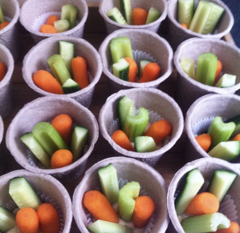 All the food was served in plant pots. The cake was carrot cake. Turns out my kid doesn't even like carrot cake