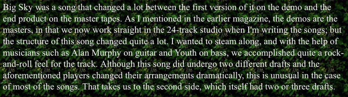 kate described the song as being about experiencing pleasure & enjoyment from the simple things in life, like looking at clouds changing shapes. she has also described it as being a somewhat difficult track to work on, as it seemed to be constantly changing while she worked on it