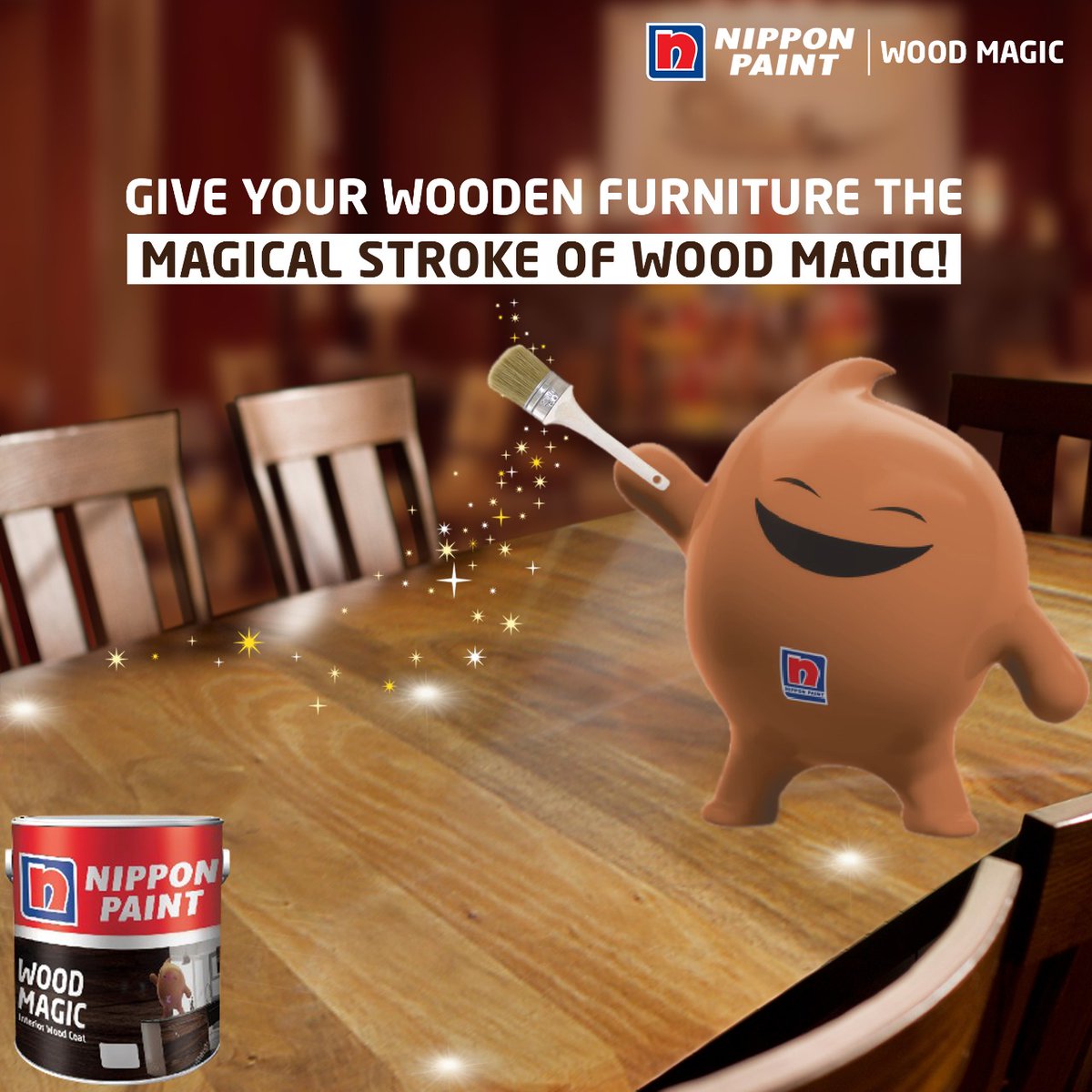 NipponIndia's tweet photo. Protect your wooden furniture with Nippon Paint Wood Magic! Shine so good, you’ll believe it’s magic.
To know more, visit: https://t.co/0QxcjSDBI2 or call 1800-425-3636.
#NipponPaint #WoodMagic #Wood #Toughness #HighDurability #Magic #Shine #WoodenFurniture https://t.co/uhFFMDTxd4