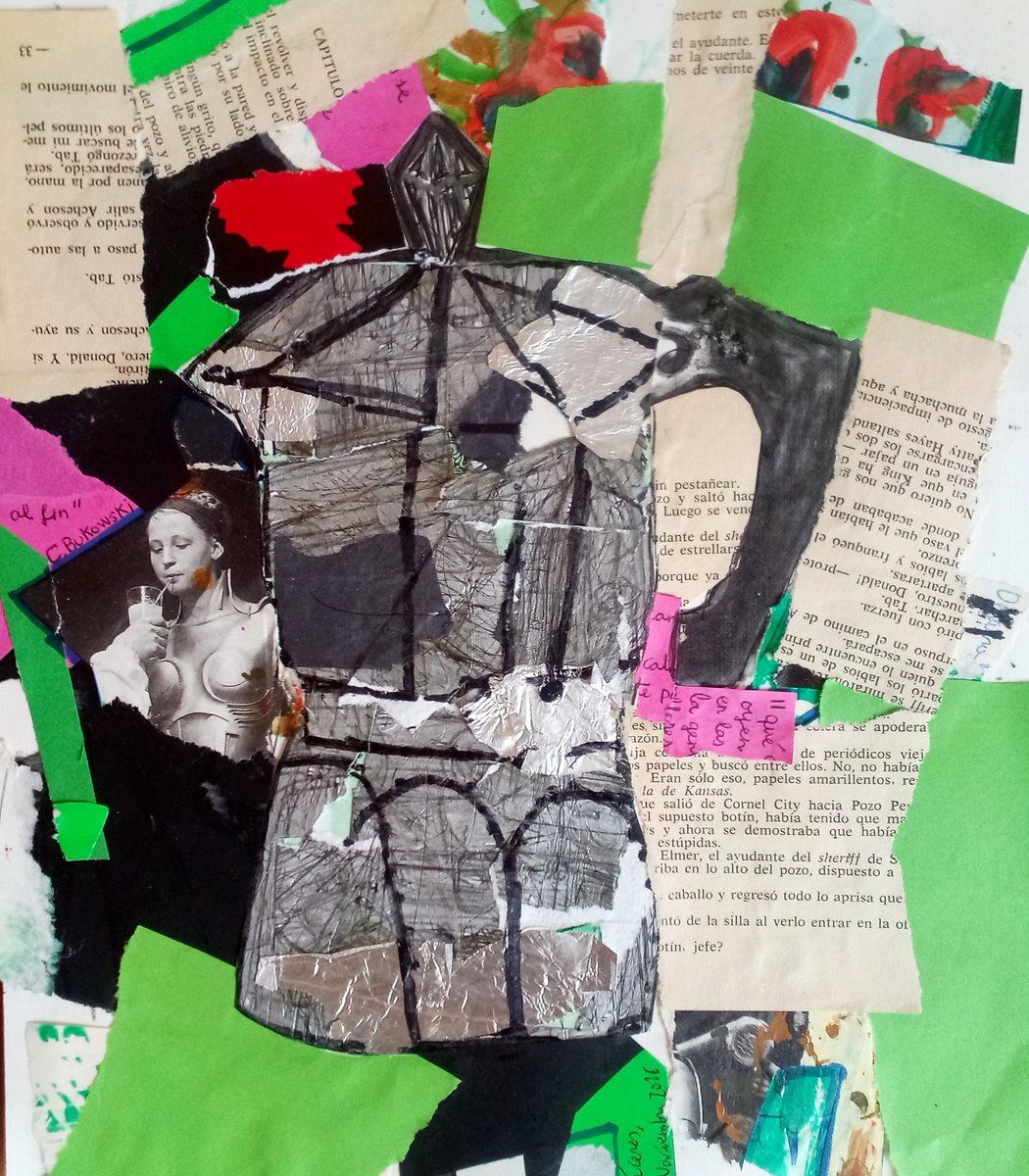 #Workinprogress Papel Albal #silver #metropolis #pedazos #collage #serie #greenobsession