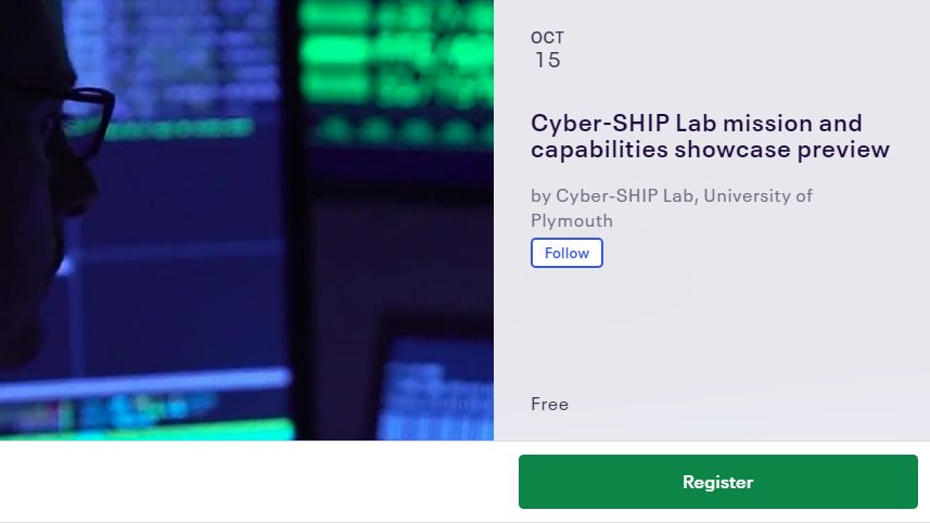 Join us, <a href="/SocMaritimeInd/">Society of Maritime Industries</a>, <a href="/techUK/">techUK</a>, <a href="/NCSC/">NCSC UK</a>, &amp; <a href="/IMarEST/">IMarEST</a> for mission &amp; capabilities preview, including realistic #maritime #cyberattack scenario. Marking the near completion of phase1 build of <a href="/PlymUni/">University of Plymouth</a> £3-m <a href="/ResEngland/">Research England</a>-funded platform

🗓️15 Oct.  REGISTER 📝:
x.com/intent/tweet?t…