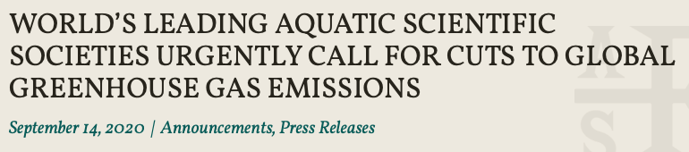 BronGillanders's tweet photo. Proud to be quoted in @AmFisheriesSoc led climate statement - when 110 aquatic scientific societies representing more than 80,000 scientists globally
call for urgent action we should act! https://t.co/2hcDu0agwA #SaveOurFishClimateStatement https://t.co/rXPVcxAyWy