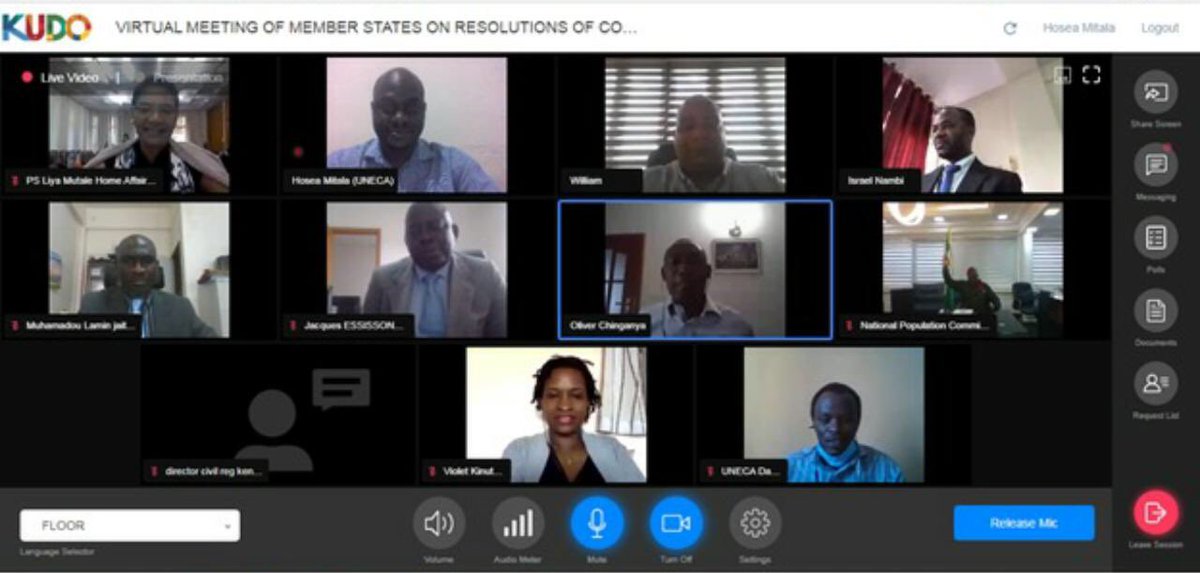OliverChinganya's tweet image. @ECA_OFFICIAL hosted virtual meeting of Permanent Secretaries &amp;amp; Registrar Generals chaired by #Zambia PS Home Affairs as they reflected on the implementation of #COM5 resolutions. Despite #COVID19 challenges, countries have made progress in strengthening CRVS. @ECAStats @SDGoals