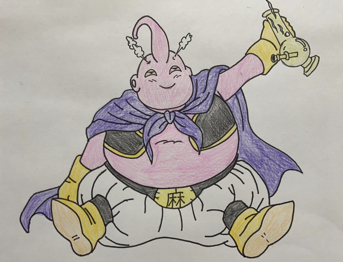 ブリブリな魔人ブウ #魔人ブウ #イラスト #デザイン #大麻 #マリファナ