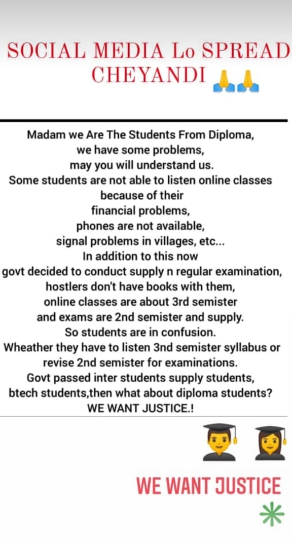 jagadish_rockzz's tweet photo. This is not safe to all students during this pendimic cancel ap Diploma exams #cancelAPdiplomaexams #CancelexamsinAP https://t.co/5snhIgVOdC