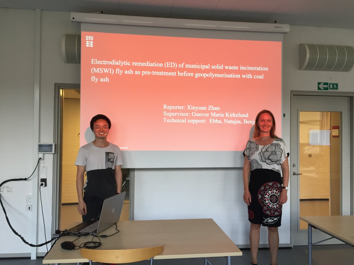 Use of electrodialytically treated MSWI fly ash in geopolymerisation was the topic for the one year research stay of Xinyuan Zhan in our team. Many interesting results were optained - looking forward to share them when the paper is published!