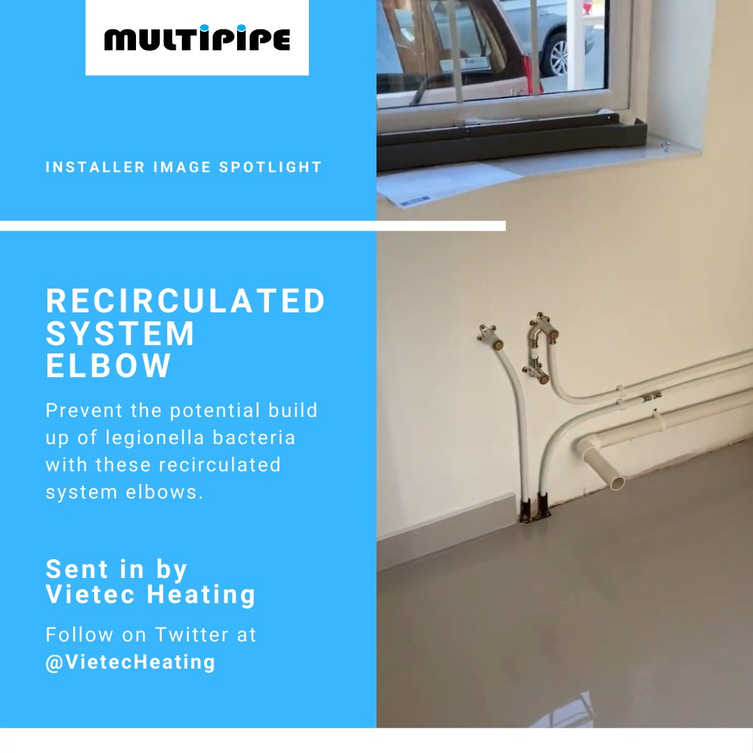 multipipeltd's tweet image. Thanks to @VietecHeating for sharing his installation of our recirculated system elbow on a project.
Check out our blog on the risk of legionella post-lockdown: multipipe.co.uk/the-risk-of-le…