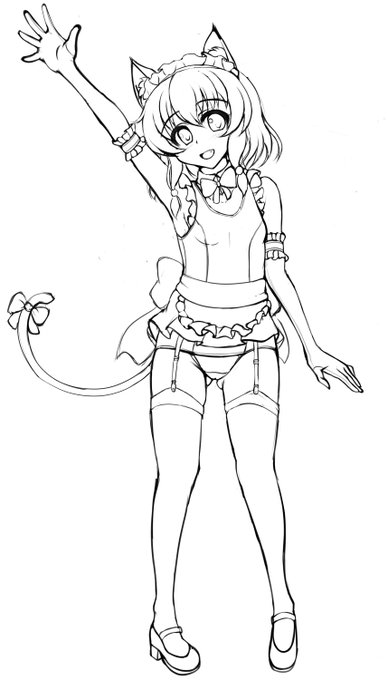 #このタグを見た人はラフ画とその完成絵を見せる
(^ω^)アイコンの娘 