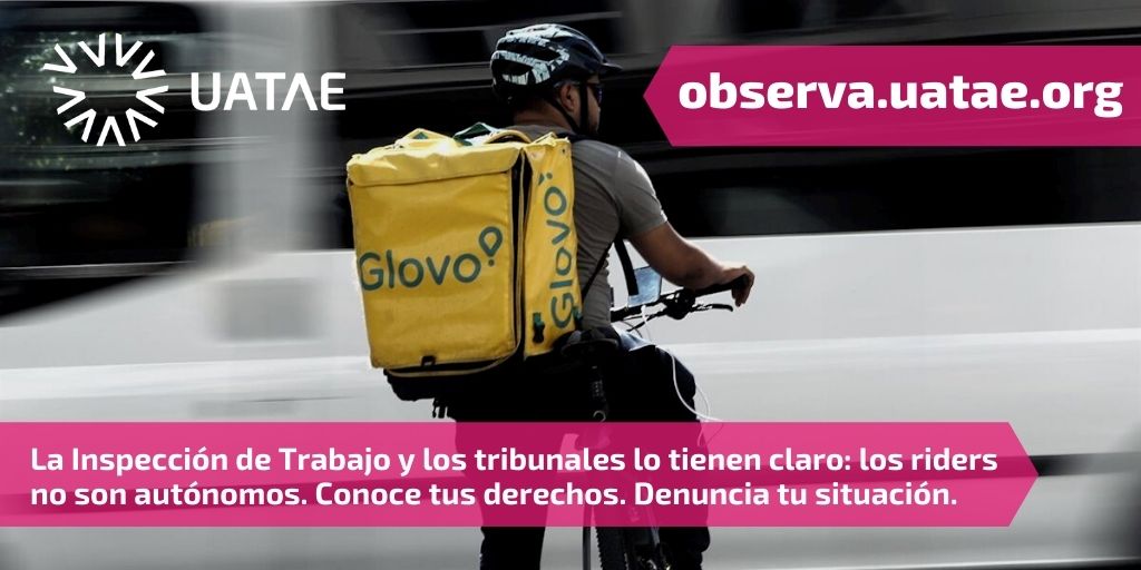 uatae_es's tweet photo. La lacra de los falsos autónomos no afecta solo a los riders: cada vez más empresas de todos los sectores niegan derechos a sus trabajadores y eluden sus obligaciones con la seguridad social bajo esta fórmula. Conoce el Observatorio #STOPFalsosAutónomos https://t.co/x7iEEHdQBu https://t.co/0gAlPScuWS