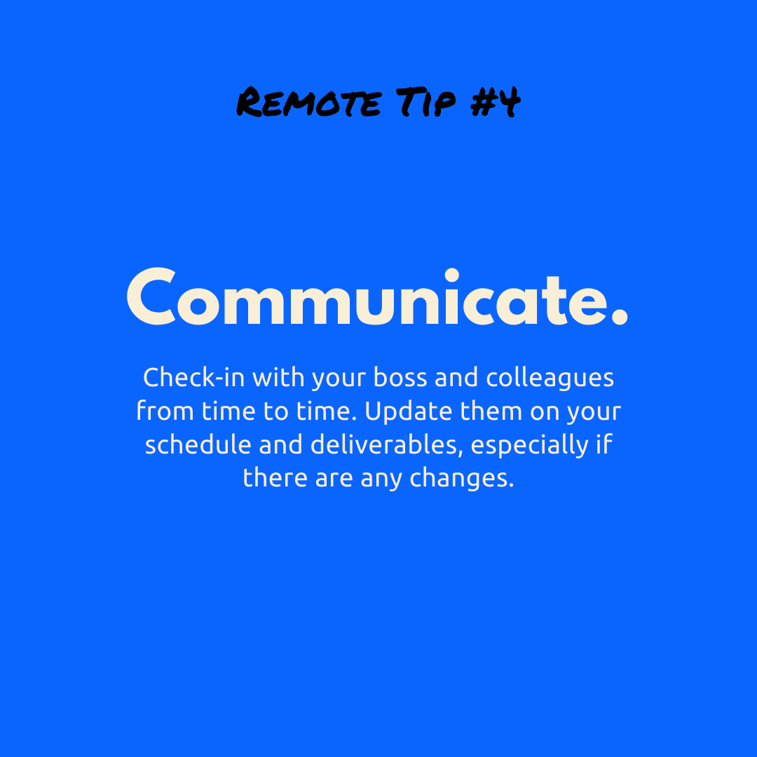 remote_za's tweet photo. #remotework tip No.4 : Communicate

What communication tools are you using?

#workfromhome #getremote #stayhome https://t.co/lNHs7kvJxV