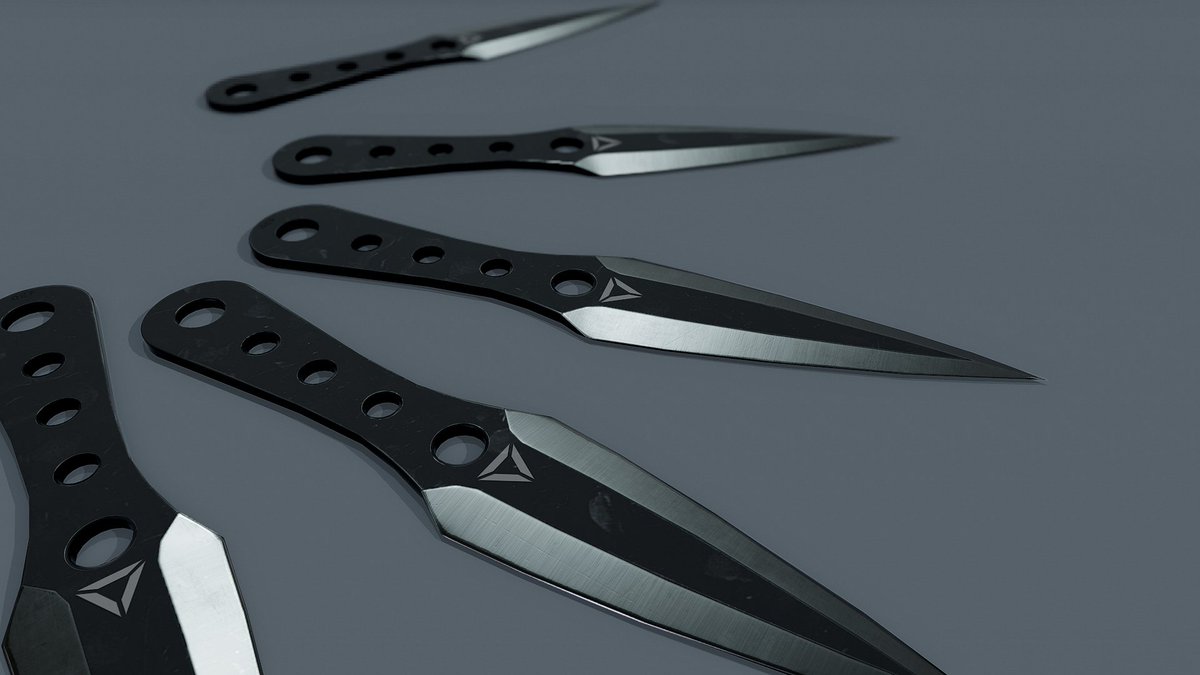gk_creator's tweet photo. Some throwing knives... #Blender3d #b3d #3dart #gamedev #SubstancePainter https://t.co/Z28urqYDRh
