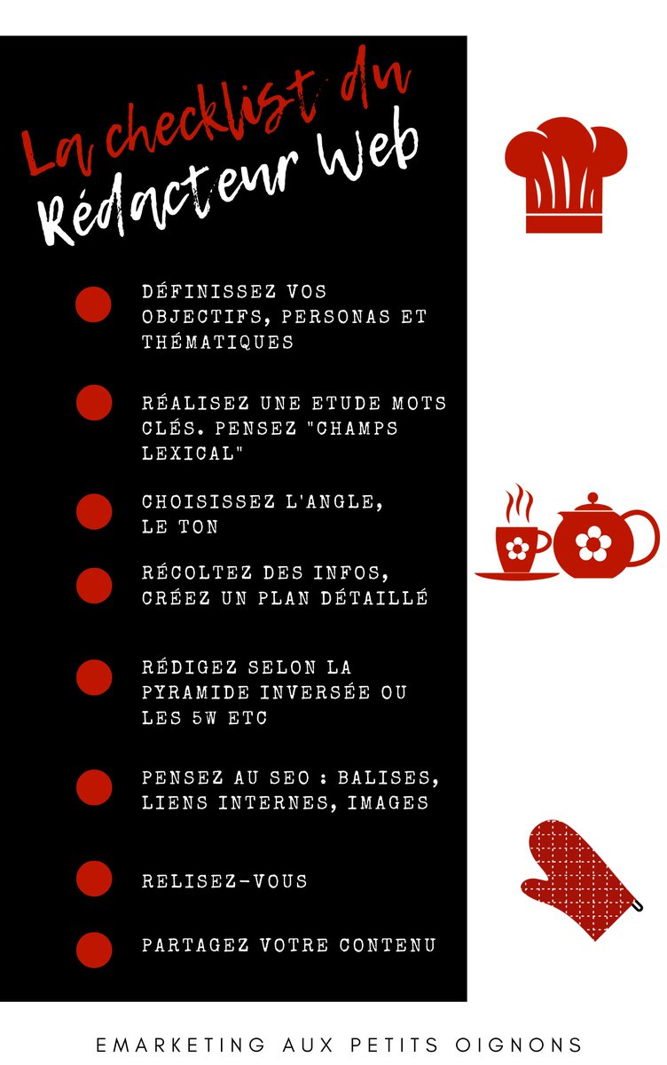 Vous souhaitez vous lancer dans la rédaction web ✍️ ? Je vous ai concocté une check-list aux petits oignons 👇👇👇

#rédactionweb #rédacteurweb #contenu