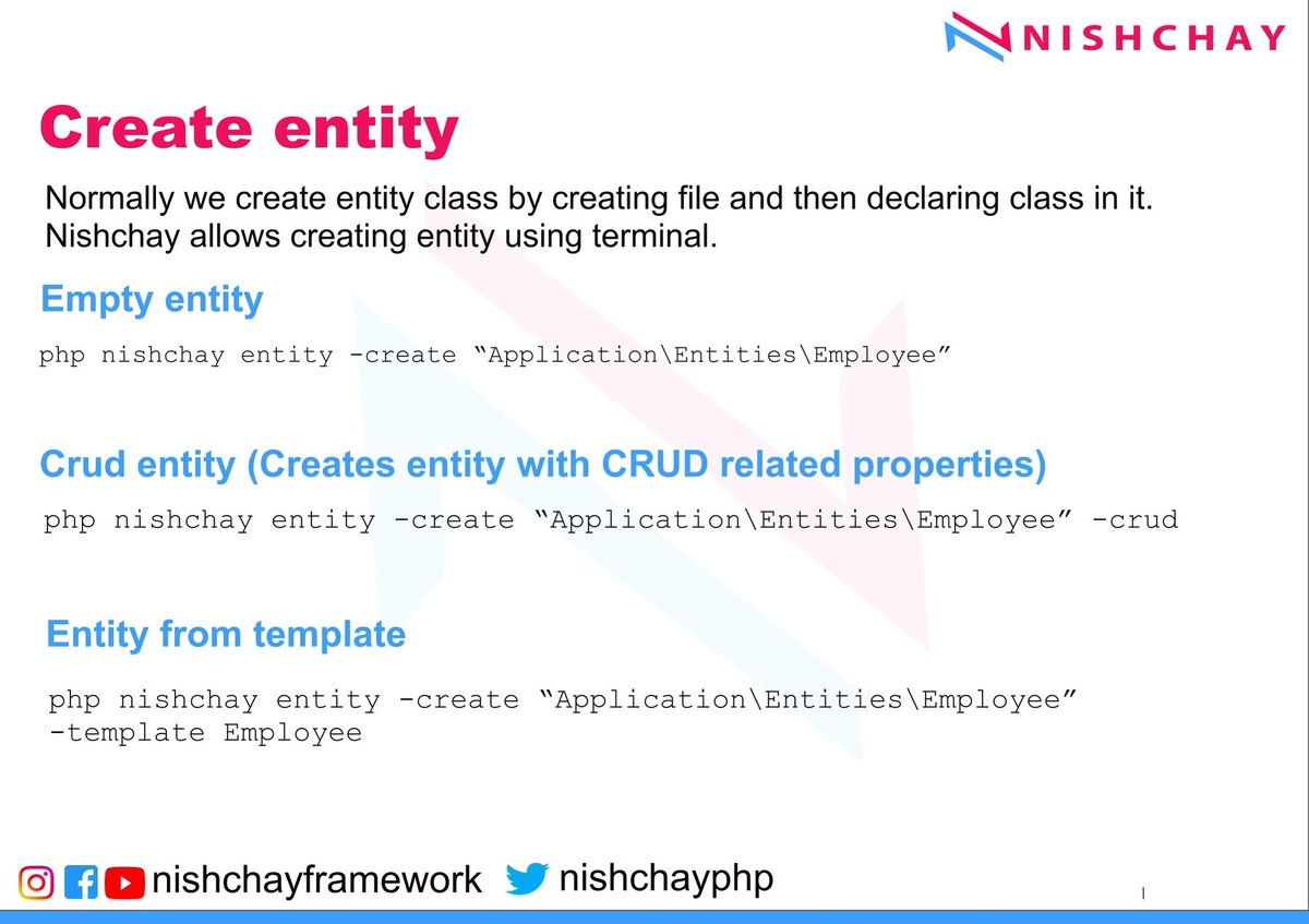 nishchayPHP's tweet image. Create empty, crud entity or from template using console command.

To learn more visit:
nishchay.io 

#php #webdevelopment #webdeveloper #phpentity #phpdatabase #phpdb #phpfreelancer #freelancer #phpdeveloper #phpdevelopment